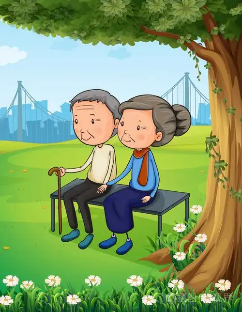 两对老夫妇在公园