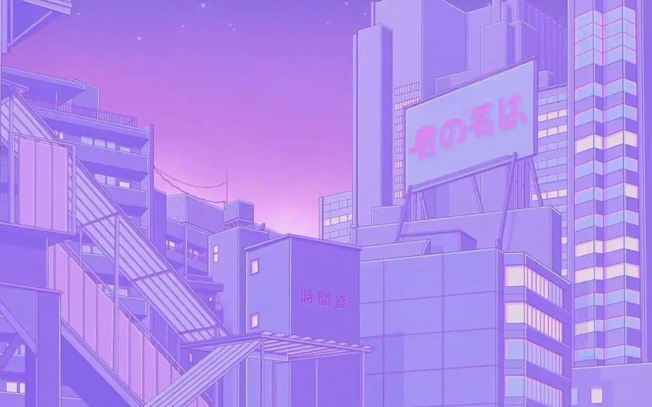 清新紫粉色治愈系电脑桌面壁纸