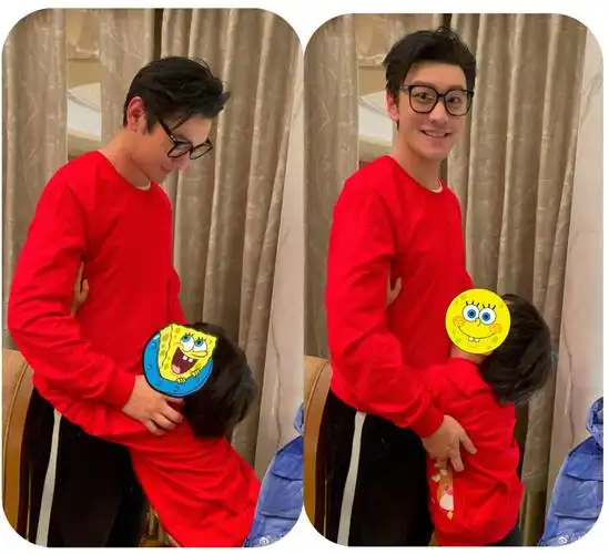 黄晓明看起来十分惊喜,作为父亲,能被儿子依赖是一件非常幸福的事情.