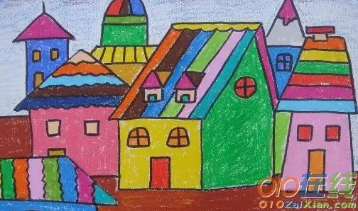 儿童绘画房子图片