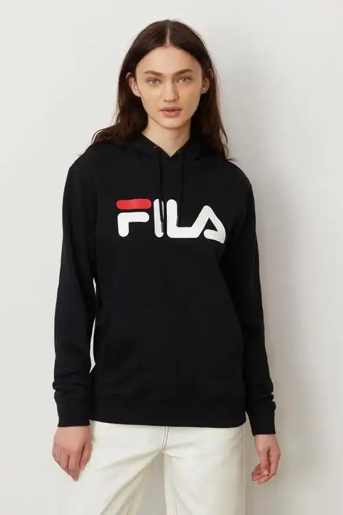 华人代购台湾,斐乐/fila秋冬经典款女士卫衣简约字母时尚纯色长袖连帽