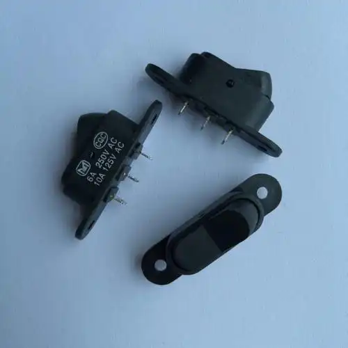 电饭锅开关带耳三脚翘板船型开关黑色老式电饭锅开关电饭锅配件