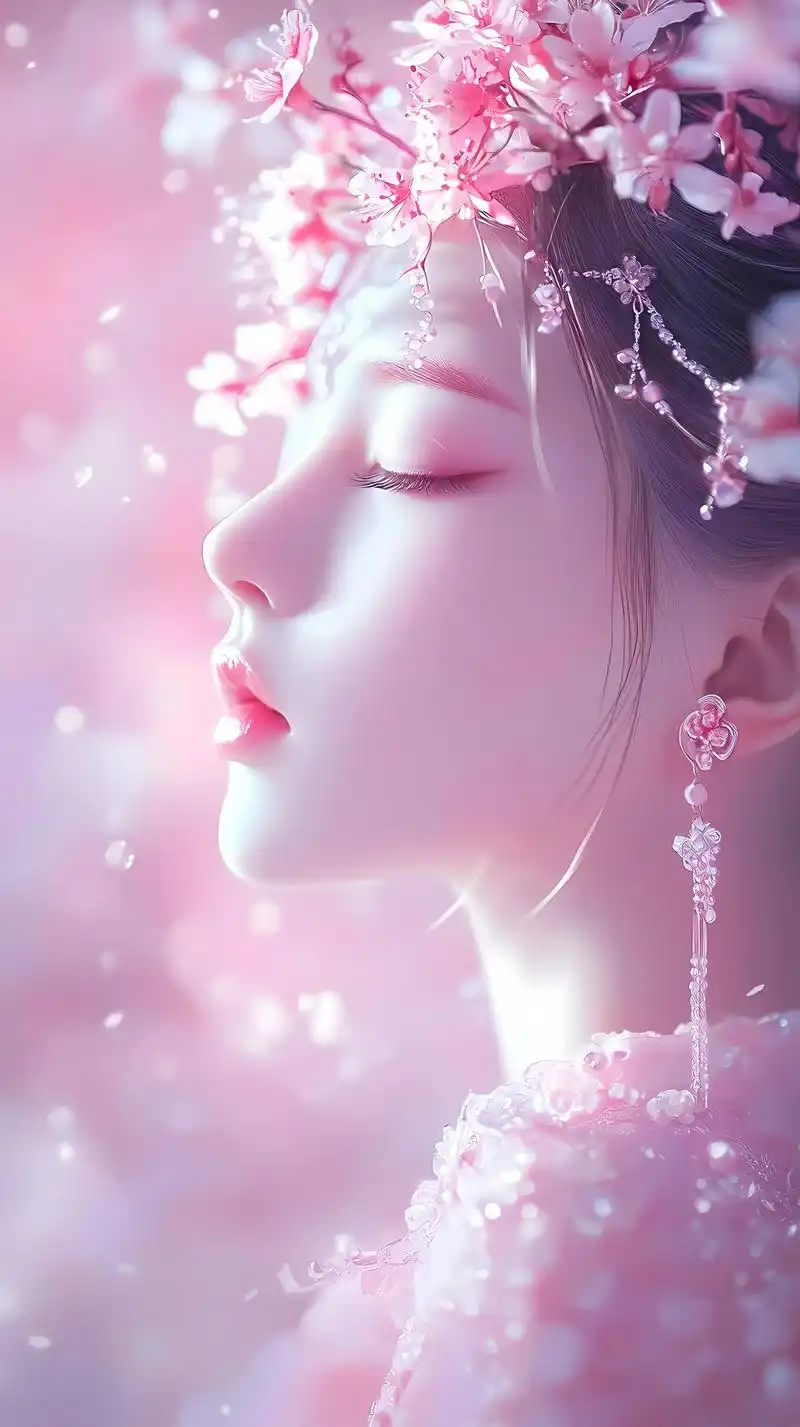 —桃花仙.桃花灼灼,如梦如幻,一袭粉衣,一头