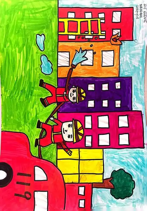 童心寓笔绘美好——拉萨消防开展"我眼中的消防员"绘画征集活动_澎湃