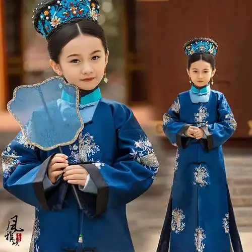 清朝宫廷小公主小格格格古装旗服儿童清装妃子儿童演出服