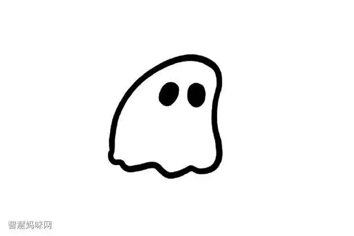 万圣节素材小白鬼简笔画画法万圣节的鬼魂简笔画图片怎么画万圣节鬼的