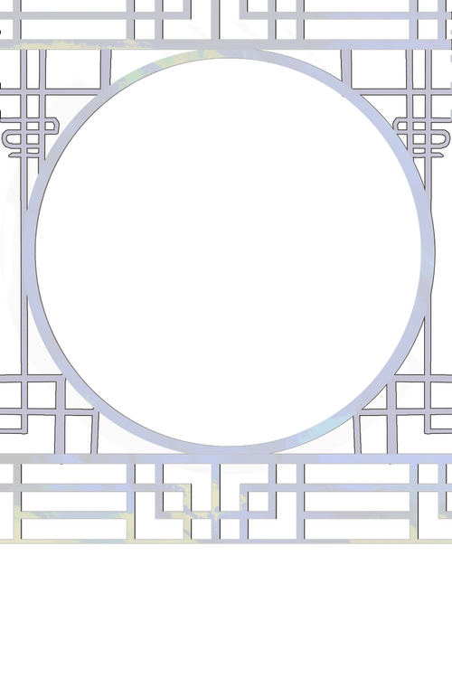 无偿素材-古风圆窗.木质和白色两个版本.