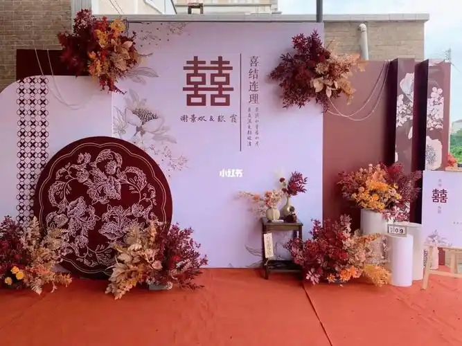 茂名地区酒店户外婚礼新中式婚礼迎宾区