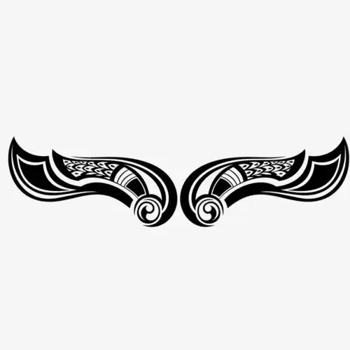 黑色部落图腾翅膀png