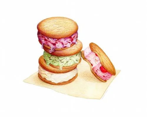 糕点写实彩铅画(二)