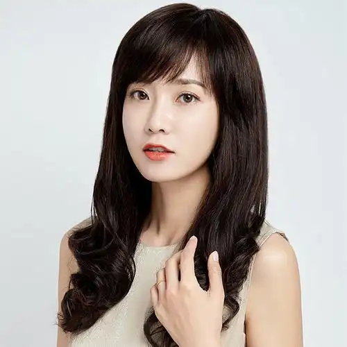假发女长卷发夏真人发丝斜刘海手织顶心舒适透气长发遮白发好打理