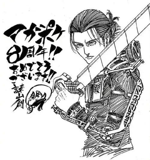 巨人#作者谏山创绘制的艾伦耶格尔,谏人的画工比之前确实是进步了