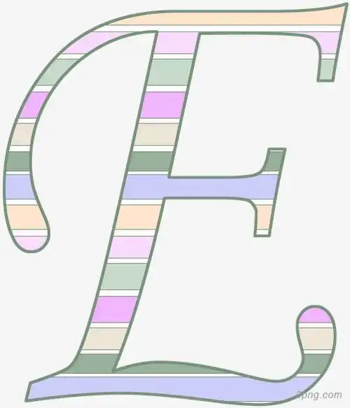 彩色条纹英文字母epng素材透明免抠图片-艺术字集