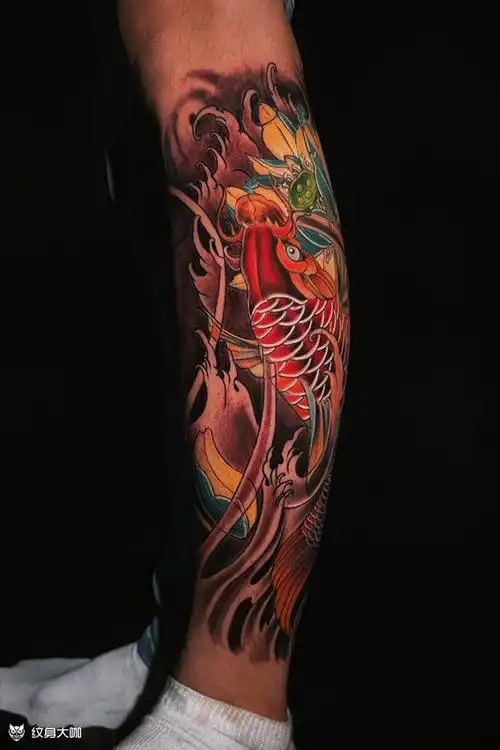 鲤鱼莲花纹身图案大全 - 纹身大咖