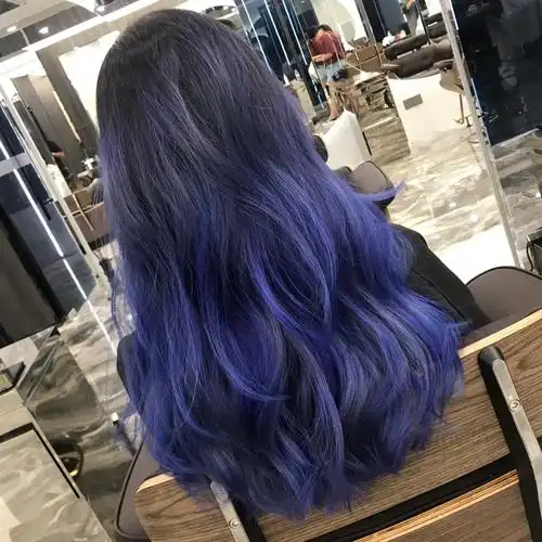 王一博同款渐变蓝发色