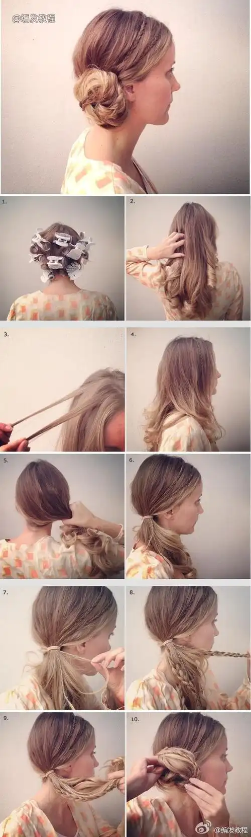 侧面包编发 看图就能懂,这是一个可爱的一面小圆面包的辫子