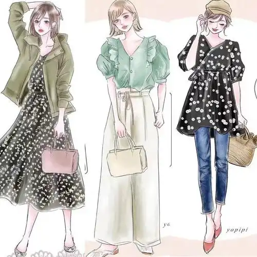 时装手绘的穿搭超级治愈