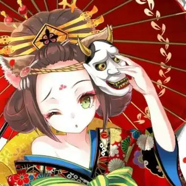 戴面具女头高清唯美戴狐狸面具的动漫少女头像图片