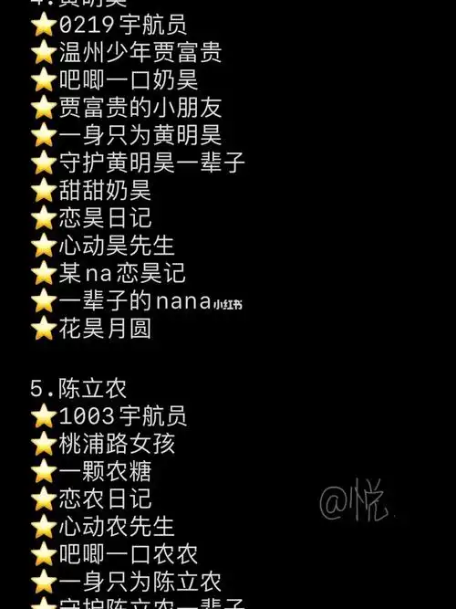 关于黄明昊与陈立农的网名_网名_黄明昊_陈立农_素材_素材其他