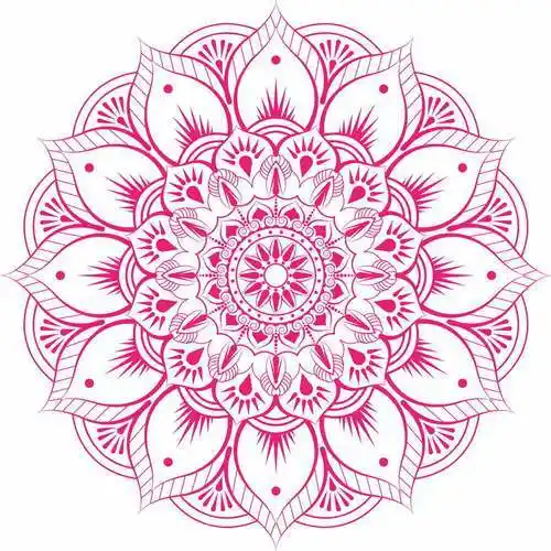 复古风格的复杂红色蔓藤花纹宗教花朵图案5780242矢量图片免抠素材