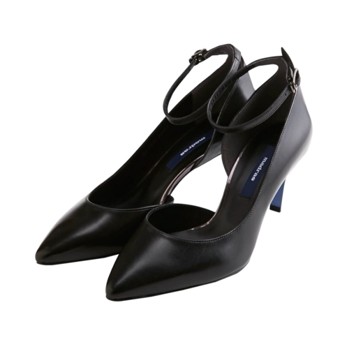 自营madras 尖头一字带高跟鞋 黑色 24cm