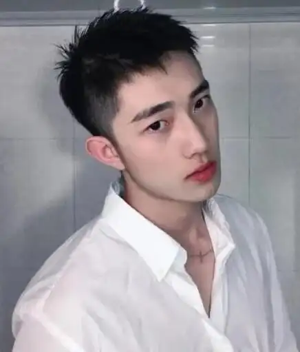 很阳光的一位男士,头发是纯黑发色的短碎发发型,再加上帅气的五官