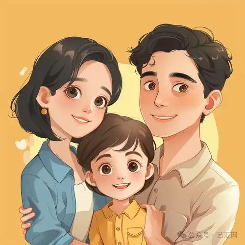 亲子头像 | 一家三口的公主画卷_笑容_家庭_全家福