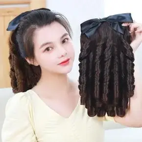 插梳式复古罗马卷假发公主卷宫廷蝴蝶结油条卷旗袍卷发片金粉世家