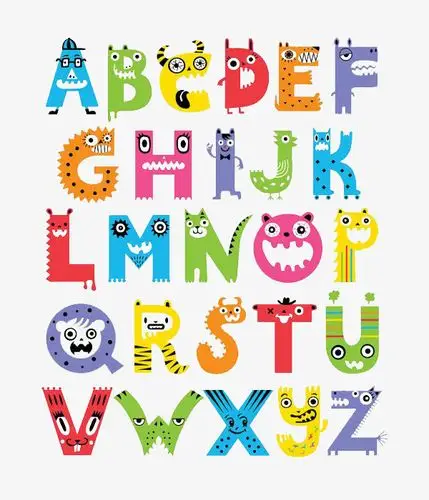 英文字母diy彩色ng书法创意趣味艺术字