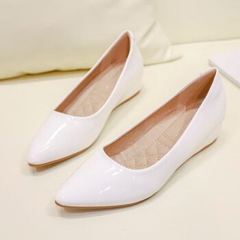 觅夕皮鞋夏季女鞋平底尖头单鞋底工坡跟软四季作鞋漆皮豆豆内增定制