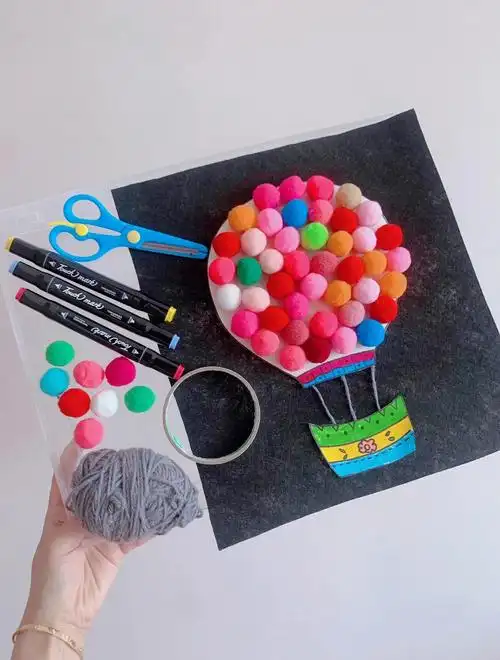 70创意手工春天里的热气球