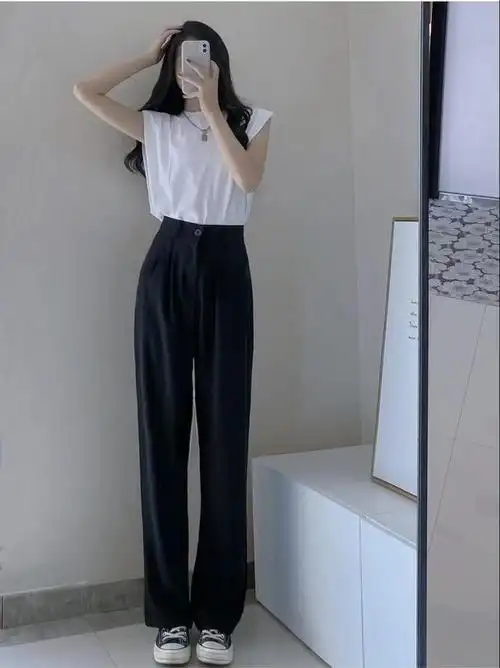 女士西装裤与鞋子搭配:女士黑色西装裤怎么搭配衣服和鞋子好看(2)