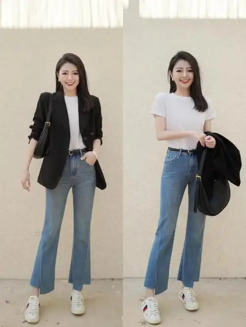 最近被朋友追问最多的问题就是"直筒九分牛仔裤搭什么鞋子好看",不瞒