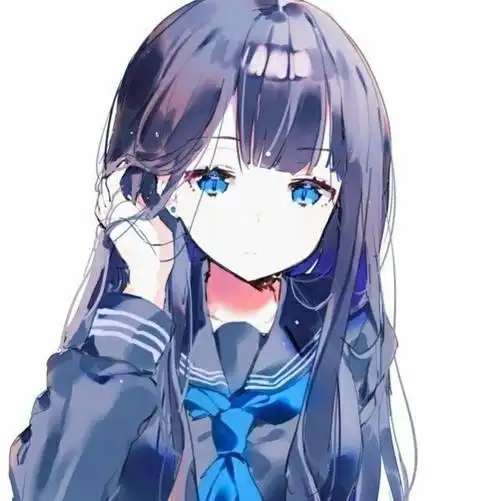 蓝色高清女生头像个性网