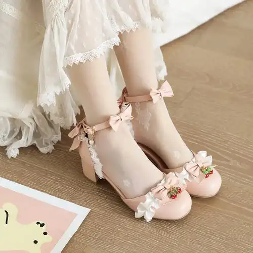 儿童凉鞋女童洛丽塔高跟鞋lolita小皮鞋包头学生可爱公主韩版9岁