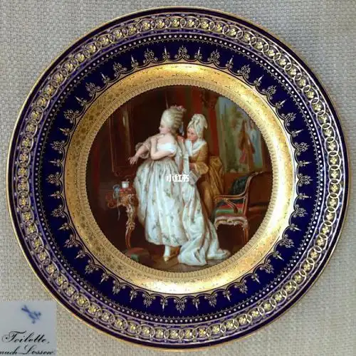 可遇而不可求的梅森meissen 顶级油画盘欣赏_油画_bronx river