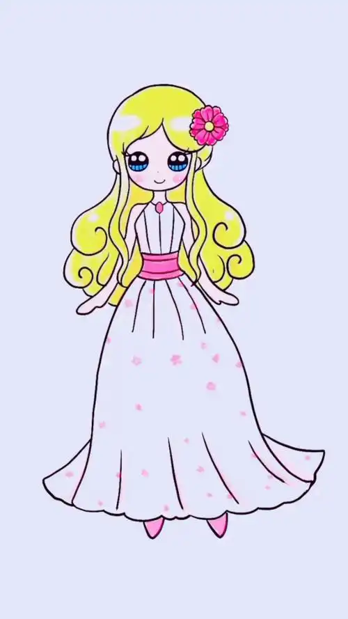画天秤座卡通公主,每日一画美丽公主