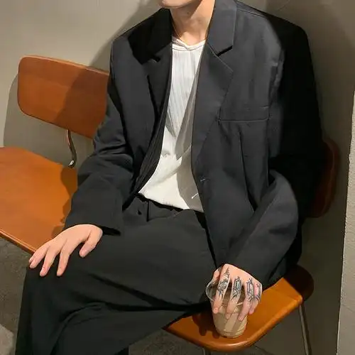 短款设计西装外套男韩版宽松小西服休闲痞帅外套801a8754p118