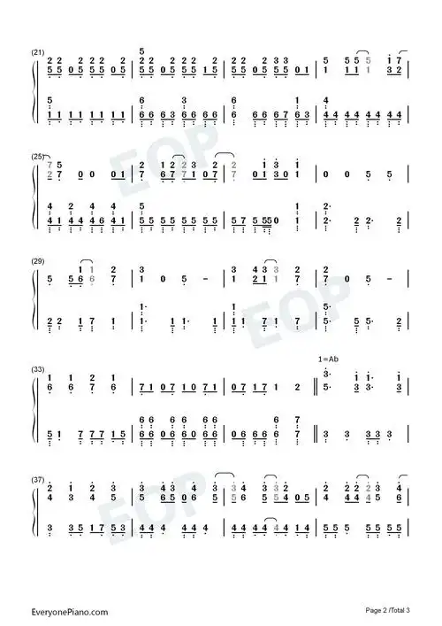 シオン-游戏人生ed双手简谱预览2-钢琴谱文件(五线谱,双手简谱,数字谱
