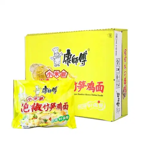 康师傅方便面小米椒泡椒竹笋笋鸡104g20袋混装泡面冲泡方便面