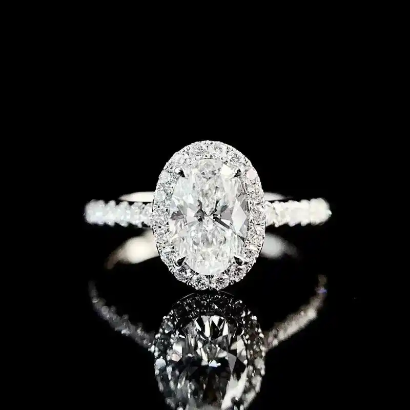 1克拉培育裸钻18k金戒托