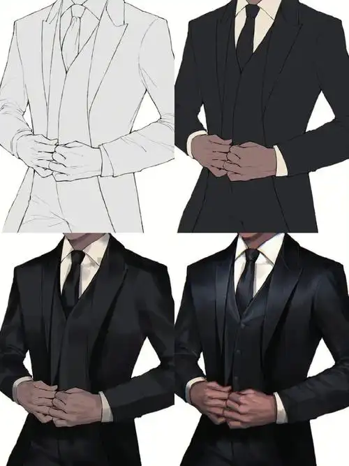 插画教程男士西装的画法