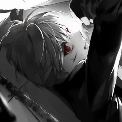 帝江:黑白红眼动漫颓废男头/终于_卡通动漫头像_我要个性网