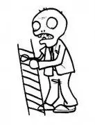 幼儿关于路障僵尸简笔画图片