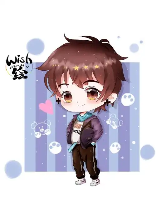 q版人物 卡通动漫小男孩 板绘