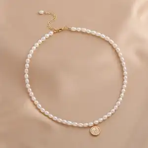 天然淡水珍珠项链女时尚款高级感复古星星吊坠锁骨链串珠链可叠戴