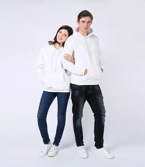 2019秋冬新款休闲韩版时尚抓绒连帽套头卫衣男女同款长袖螺纹下摆