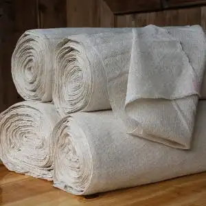 手织粗布 土布米白色坯色纯棉布 粗布衣面料八瓣花纹文创布宽45cm