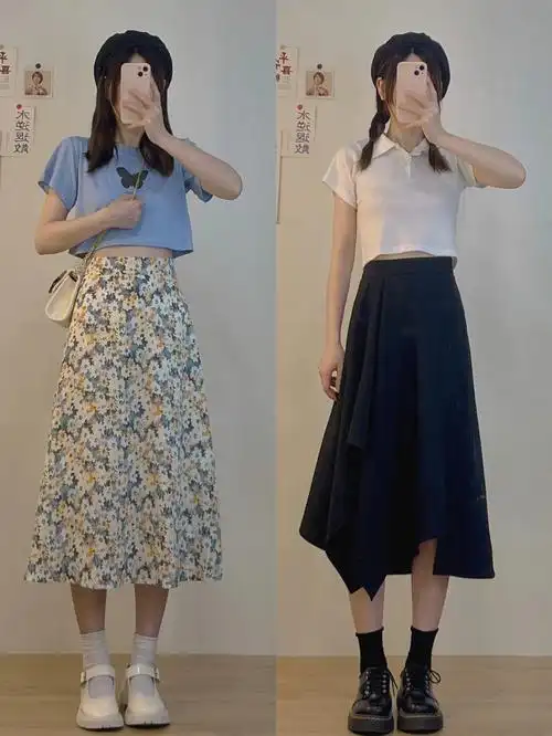 158夏季显高小个子也能穿的长半裙来啦