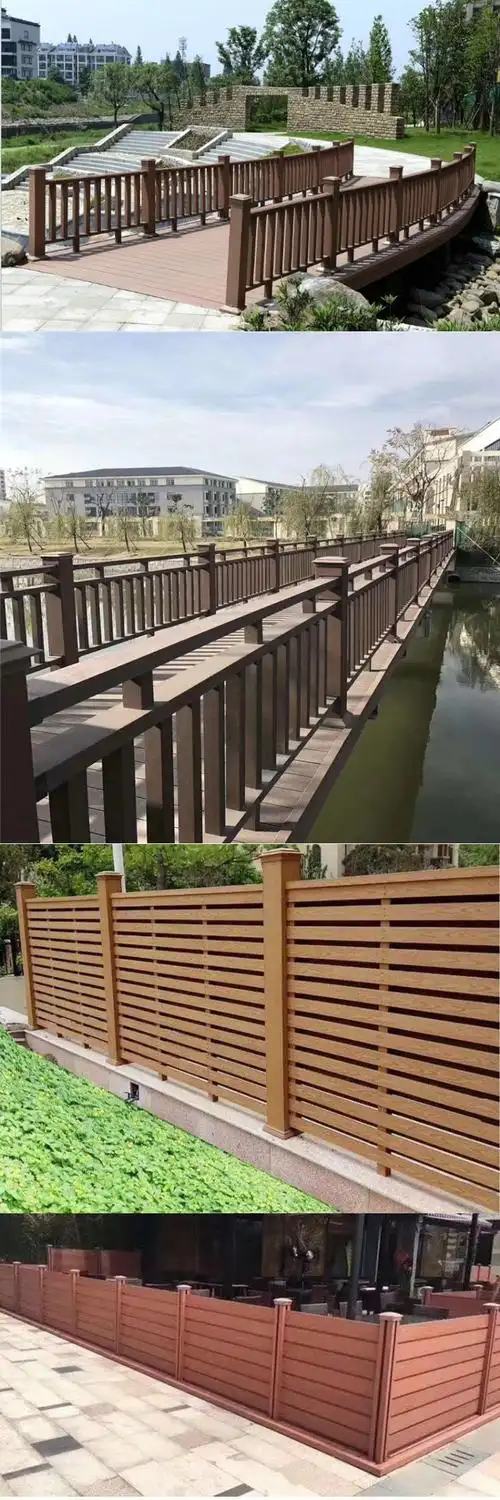 云南塑木护栏防腐木栏杆公园景区河道扶手阳台防腐木地板格拉瑞斯